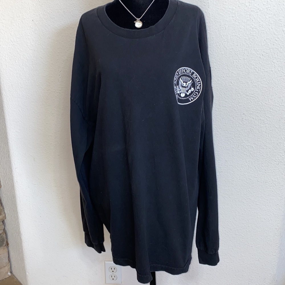 Alstyle- Black & White Long-Sleeve Boxing Gym Shirt